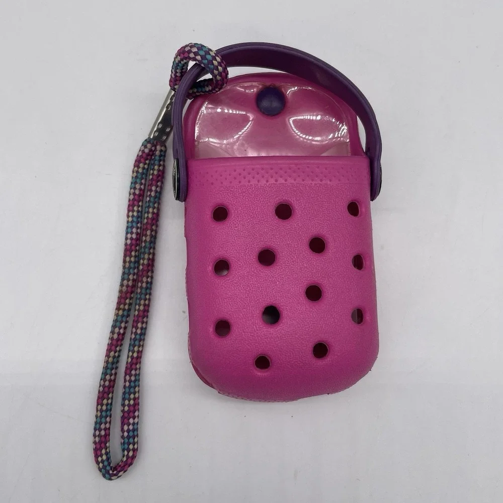 Crocs Universal O-Dial Pink‎ & Purple Cell Phone Case Storage Holder With Strap